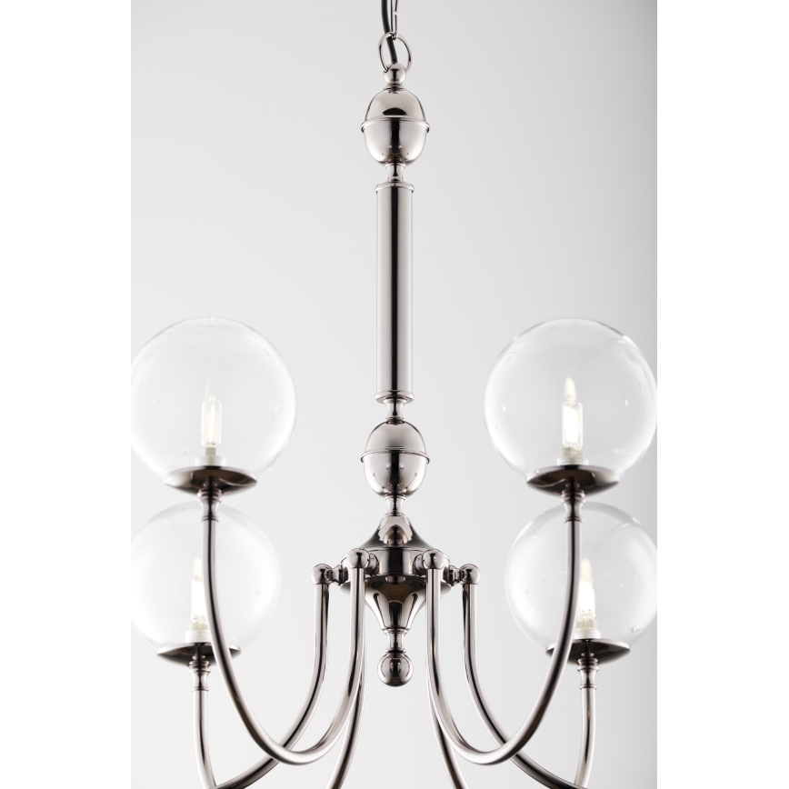 Jupiter 2022 - Suspension chaîne BRILLANTE 6xG9/10W/230V chrome brillant