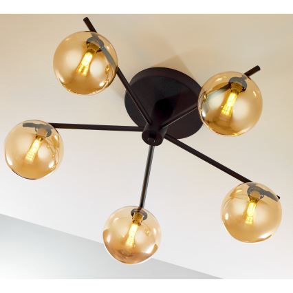 Jupiter 2047 - Plafonnier PRATO 5xG9/10W/230V noir/beige