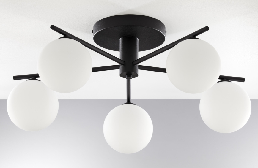 Jupiter 2049 - Plafonnier PRATO 5xG9/14W/230V noir/blanc