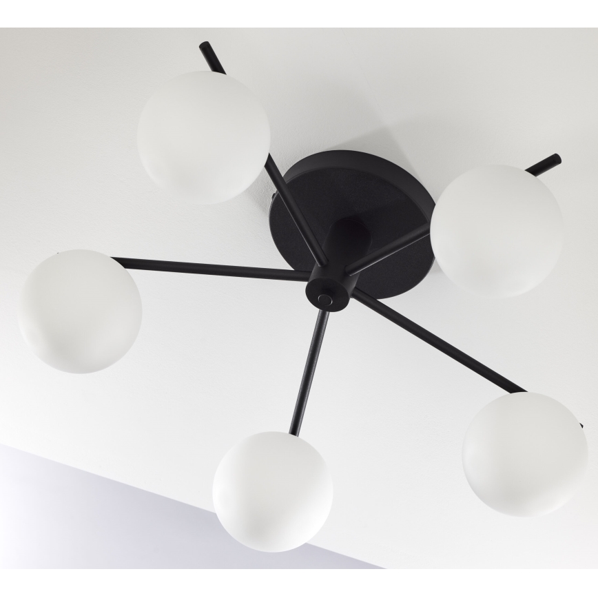 Jupiter 2049 - Plafonnier PRATO 5xG9/14W/230V noir/blanc