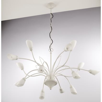 Jupiter 2062 - Lustre suspendu sur chaîne GLORIOSA 15xG9/14W/230V crème