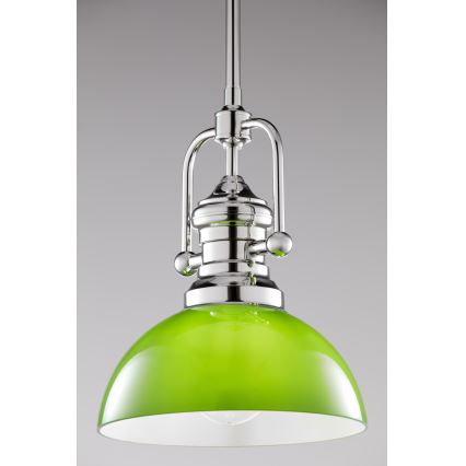 Jupiter 2071 - Lustre sur tige PLATINO 1xE27/15W/230V vert/chrome brillant