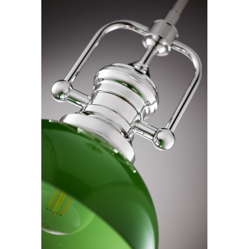 Jupiter 2071 - Lustre sur tige PLATINO 1xE27/15W/230V vert/chrome brillant