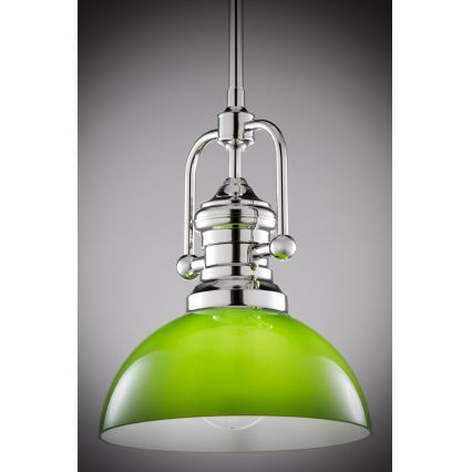 Jupiter 2071 - Lustre sur tige PLATINO 1xE27/15W/230V vert/chrome brillant