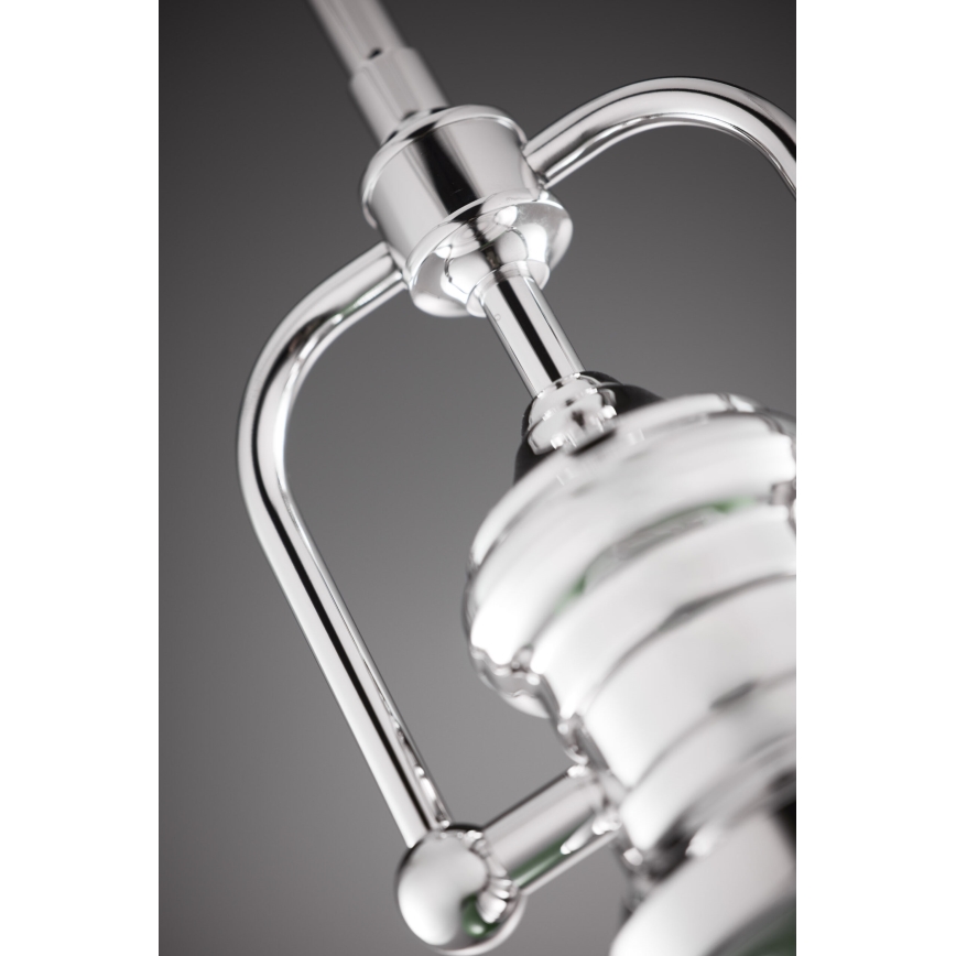 Jupiter 2071 - Lustre sur tige PLATINO 1xE27/15W/230V vert/chrome brillant