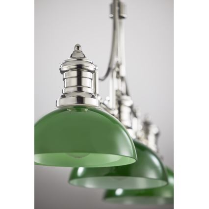 Jupiter 2072 - Lustre sur tige PLATINO 3xE27/15W/230V vert/chrome brillant