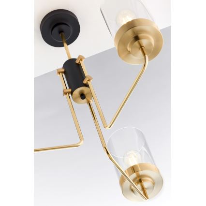 Jupiter 2087 - Lustre sur tige RAMIREZ 3xE27/15W/230V doré/noir