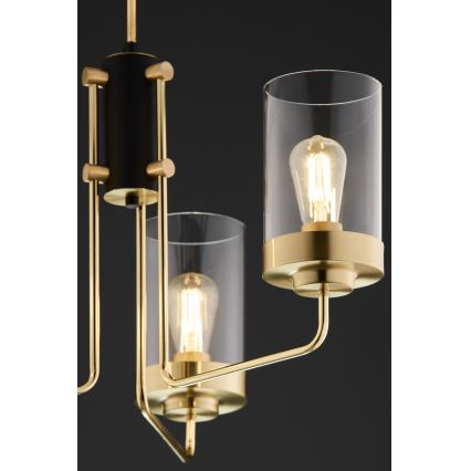 Jupiter 2087 - Lustre sur tige RAMIREZ 3xE27/15W/230V doré/noir
