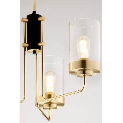 Jupiter 2087 - Lustre sur tige RAMIREZ 3xE27/15W/230V doré/noir