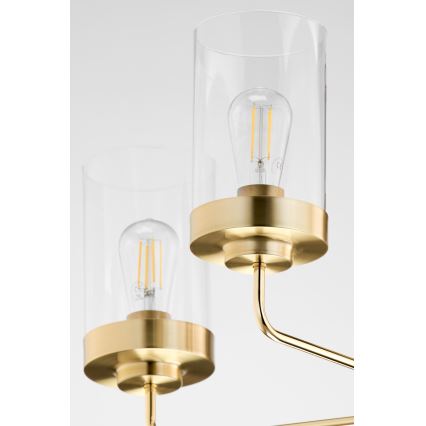 Jupiter 2088 - Lustre sur tige RAMIREZ 5xE27/15W/230V doré/noir