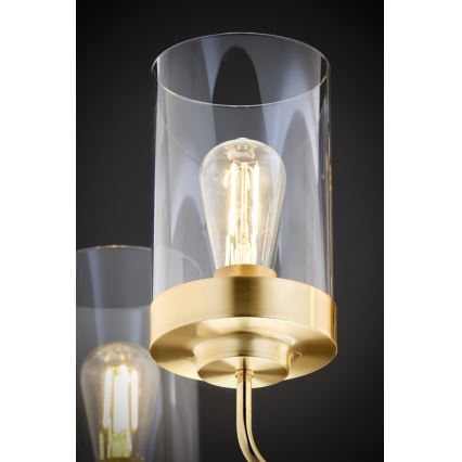 Jupiter 2088 - Lustre sur tige RAMIREZ 5xE27/15W/230V doré/noir