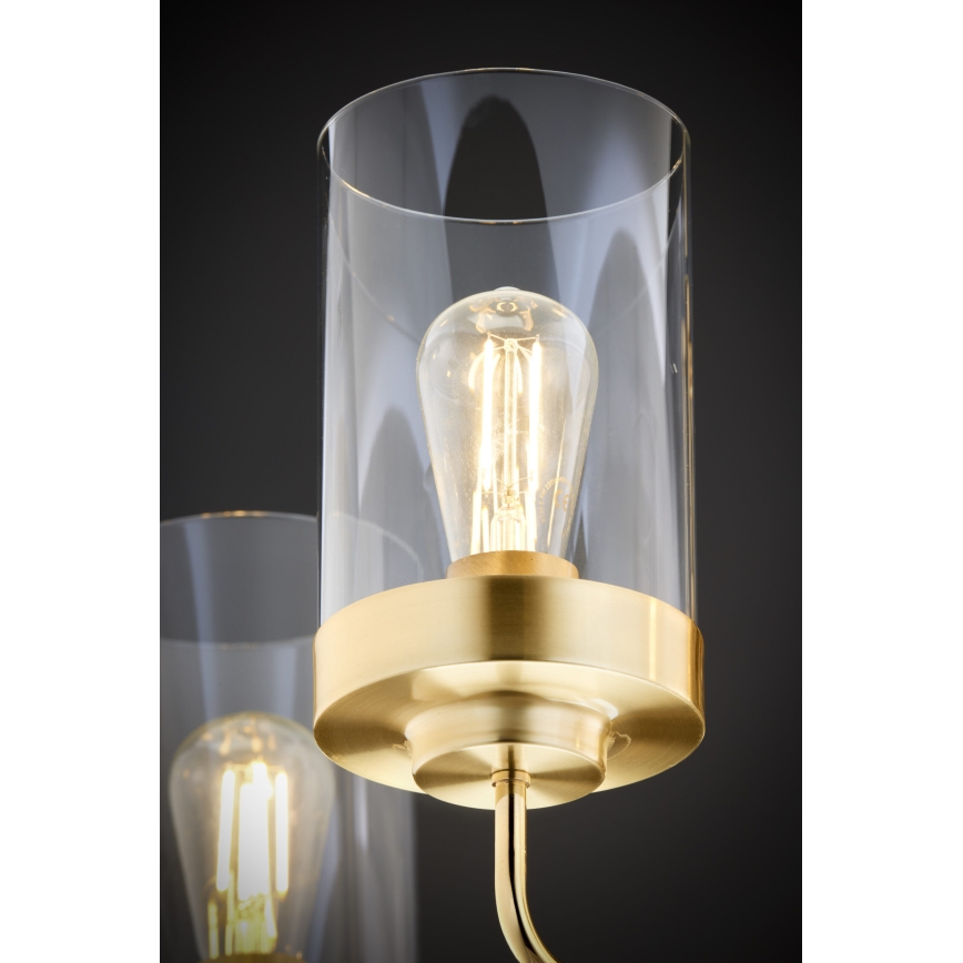 Jupiter 2088 - Lustre sur tige RAMIREZ 5xE27/15W/230V doré/noir