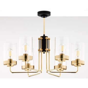 Jupiter 2089 - Lustre sur tige RAMIREZ 6xE27/15W/230V doré/noir