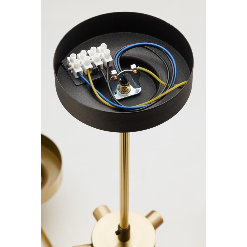 Jupiter 2089 - Lustre sur tige RAMIREZ 6xE27/15W/230V doré/noir