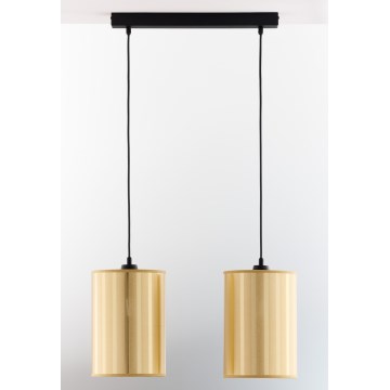 Jupiter 2091 - Suspension CORTINA sur câble 2xE27/15W/230V doré/noir