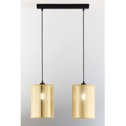 Jupiter 2091 - Suspension CORTINA sur câble 2xE27/15W/230V doré/noir