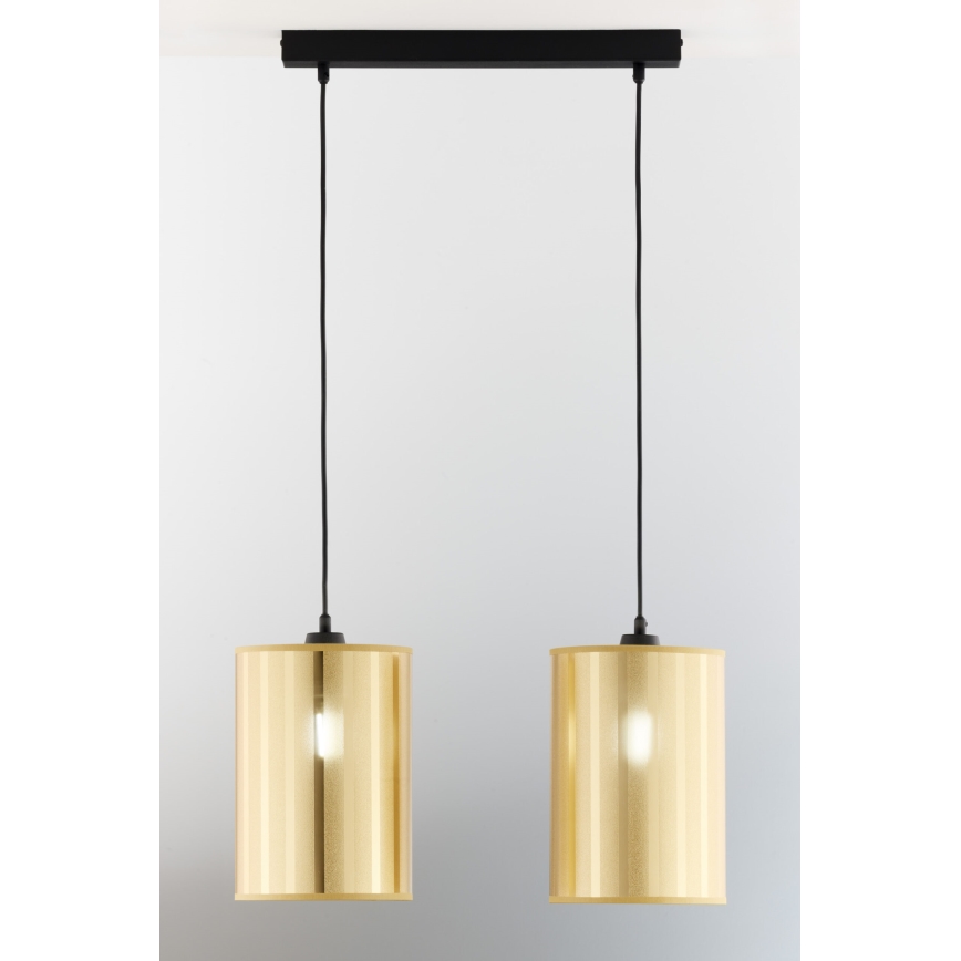 Jupiter 2091 - Suspension CORTINA sur câble 2xE27/15W/230V doré/noir