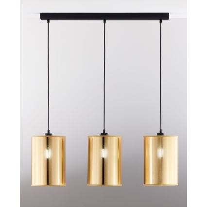 Jupiter 2092 - Suspension sur câble CORTINA 3xE27/15W/230V doré/noir