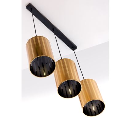 Jupiter 2092 - Suspension sur câble CORTINA 3xE27/15W/230V doré/noir