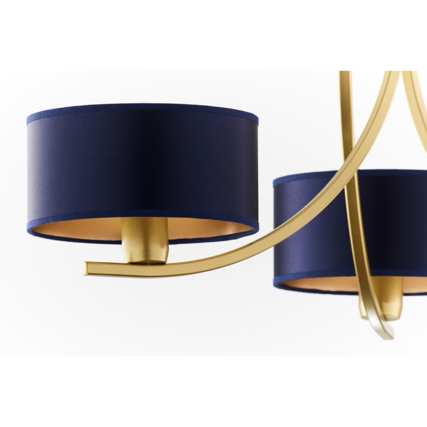 Jupiter 2093 - Lustre sur chaîne ARTHUR 3xE27/15W/230V bleu/doré