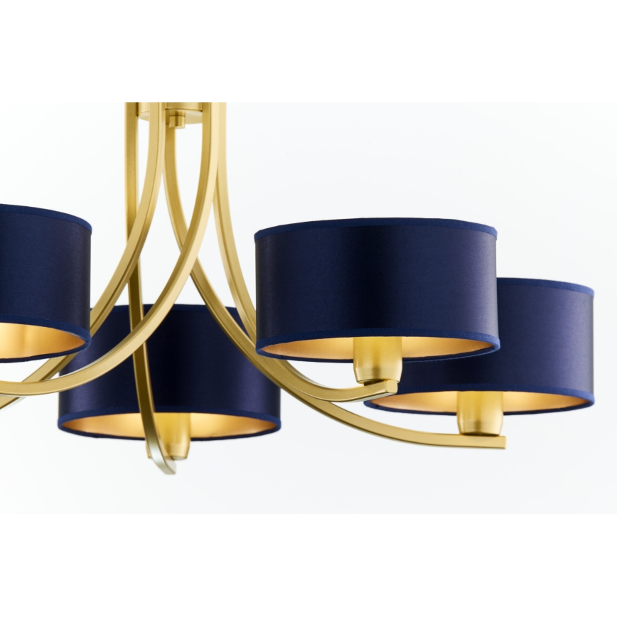 Jupiter 2094 - Lustre sur chaîne ARTHUR 5xE27/15W/230V bleu/doré