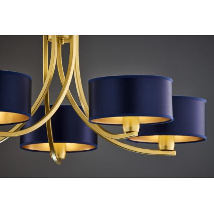 Jupiter 2094 - Lustre sur chaîne ARTHUR 5xE27/15W/230V bleu/doré