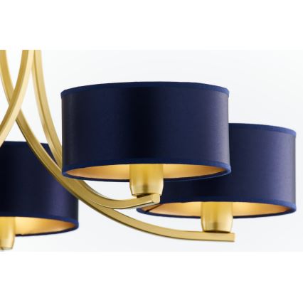 Jupiter 2094 - Lustre sur chaîne ARTHUR 5xE27/15W/230V bleu/doré