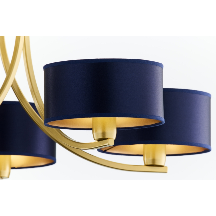 Jupiter 2094 - Lustre sur chaîne ARTHUR 5xE27/15W/230V bleu/doré