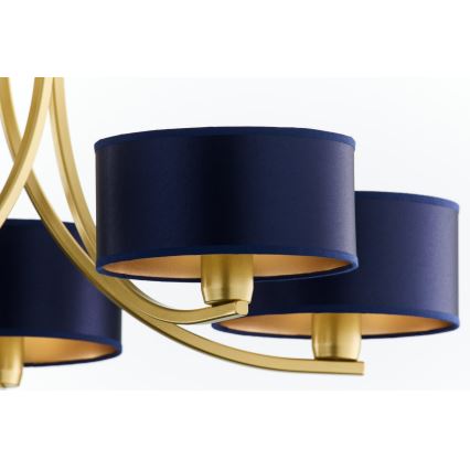 Jupiter 2094 - Lustre sur chaîne ARTHUR 5xE27/15W/230V bleu/doré