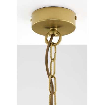Jupiter 2096 - Lustre sur chaîne ARTHUR 3xE27/15W/230V blanc/doré/décor marbre