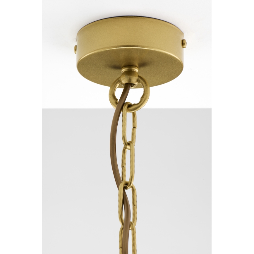 Jupiter 2096 - Lustre sur chaîne ARTHUR 3xE27/15W/230V blanc/doré/décor marbre