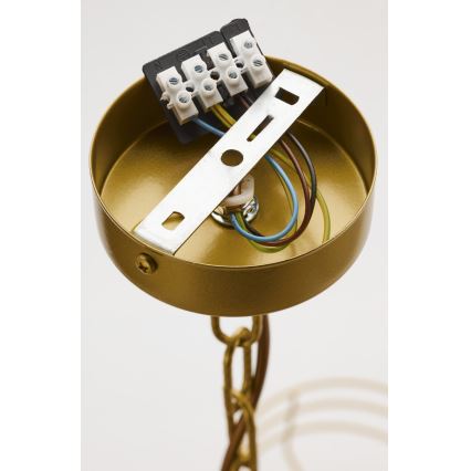 Jupiter 2097 - Suspension sur chaîne ARTHUR 5xE27/15W/230V blanc/doré/effet marbre