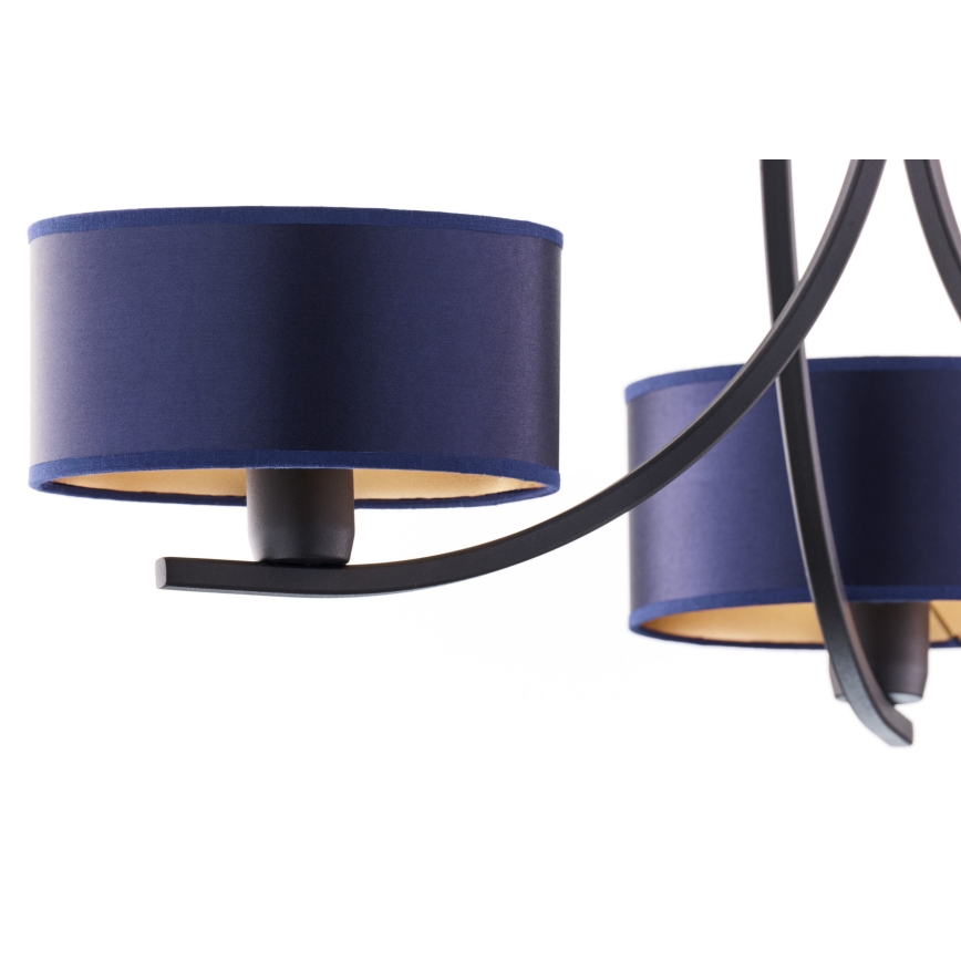 Jupiter 2099 - Lustre sur chaîne ARTHUR 3xE27/15W/230V bleu/noir