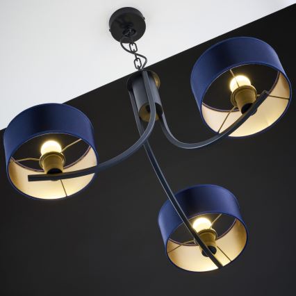 Jupiter 2099 - Lustre sur chaîne ARTHUR 3xE27/15W/230V bleu/noir