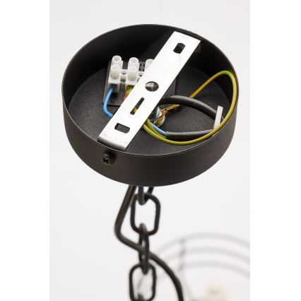 Jupiter 2104 - Lustre à chaîne ARTHUR 5xE27/15W/230V blanc/noir/décor marbre