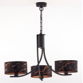 Jupiter 2106 - Suspension sur chaîne ARTHUR 3xE27/15W/230V noir/orange/effet marbre