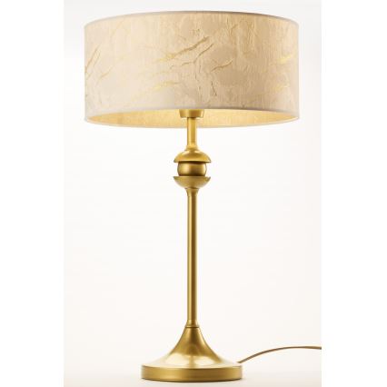 Jupiter 2112 - Lampe de table KASZMIR 1xE27/15W/230V blanche/dorée/décor marbre