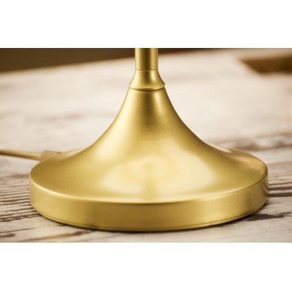 Jupiter 2112 - Lampe de table KASZMIR 1xE27/15W/230V blanche/dorée/décor marbre