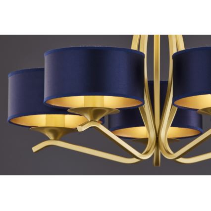 Jupiter 2114 - Lustre sur tige KASZMIR 5xE27/15W/230V bleu/doré