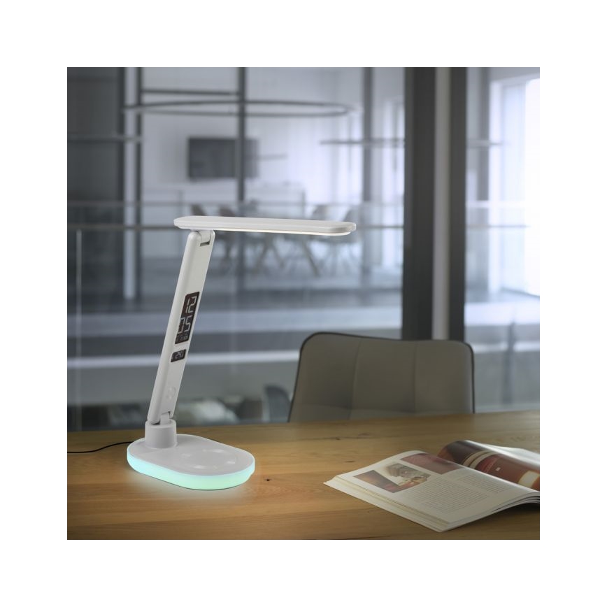 JUST LIGHT. 11018-16 - Lampe de table tactile dimmable LED RGBW avec charge sans fil TINA LED/4W/230V blanche