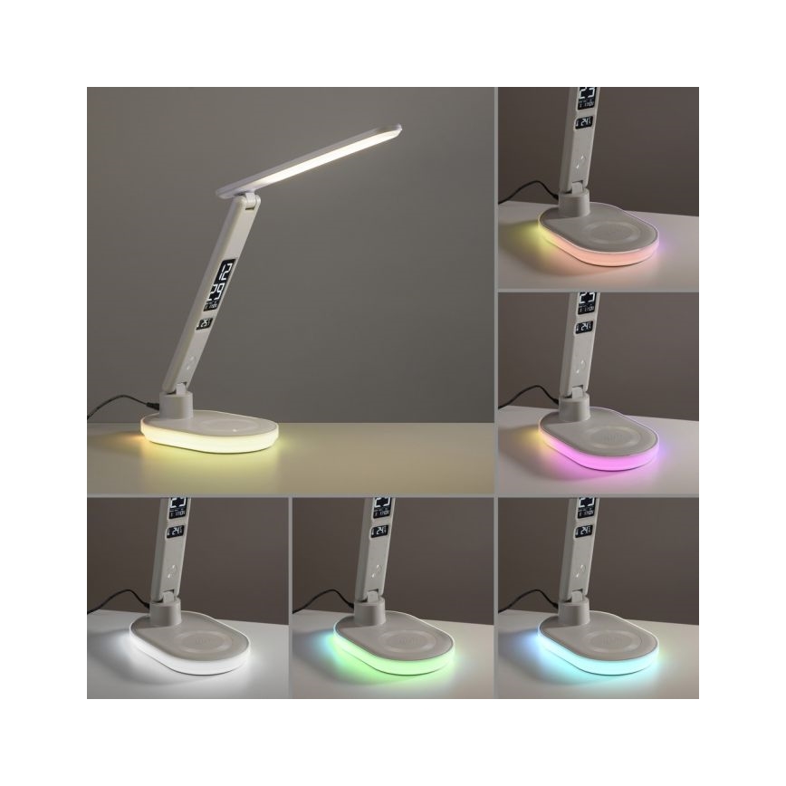 JUST LIGHT. 11018-16 - LED RGBW Lampe de table tactile dimmable avec chargement sans fil TINA LED/4W/230V blanche