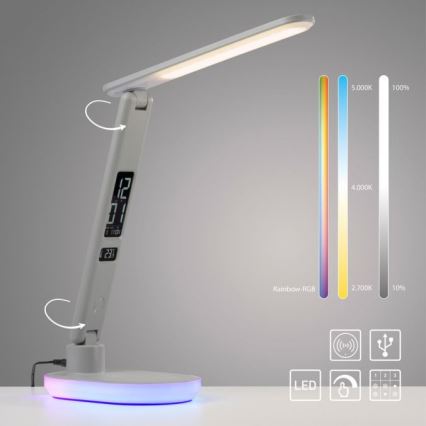 JUST LIGHT. 11018-16 - LED RGBW Lampe de table tactile dimmable avec chargement sans fil TINA LED/4W/230V blanche