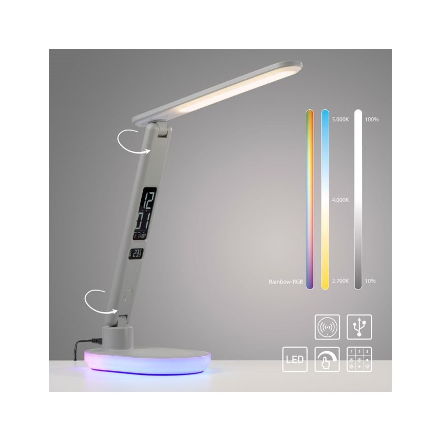 JUST LIGHT. 11018-16 - LED RGBW Lampe de table tactile dimmable avec chargement sans fil TINA LED/4W/230V blanche