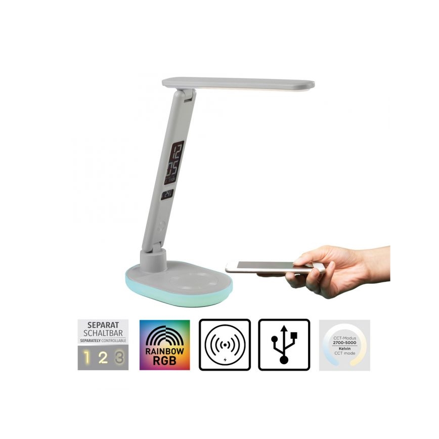 JUST LIGHT. 11018-16 - LED RGBW Lampe de table tactile dimmable avec chargement sans fil TINA LED/4W/230V blanche