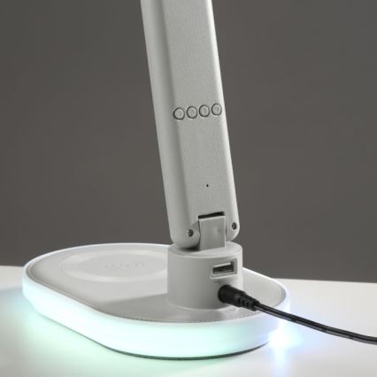 JUST LIGHT. 11018-16 - LED RGBW Lampe de table tactile dimmable avec chargement sans fil TINA LED/4W/230V blanche