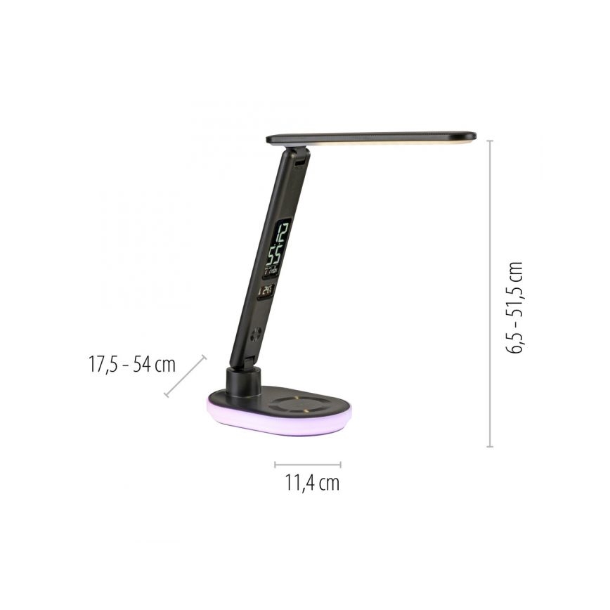 JUST LIGHT. 11018-18 - Lampe de table RGBW tactile à intensité variable avec charge sans fil TINA LED/4W/230V