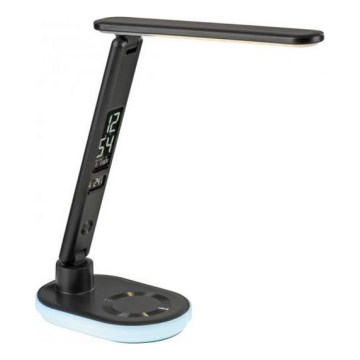 JUST LIGHT. 11018-18 - Lampe de table tactile LED RGBW dimmable avec recharge sans fil TINA LED/4W/230V noire