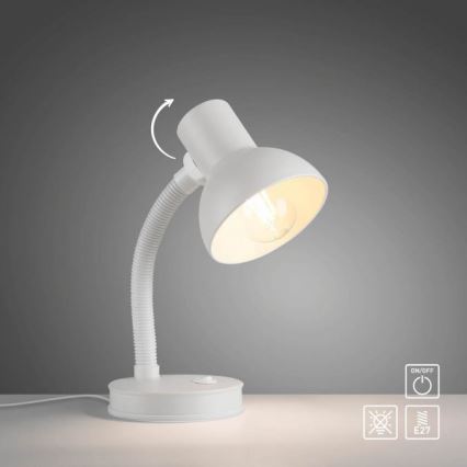 JUST LIGHT. 11080-16 - Lampe de table flexible FLEXI 1xE27/25W/230V blanche