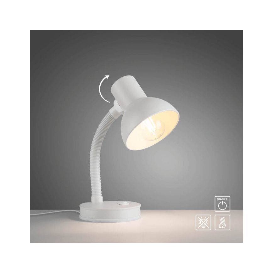 JUST LIGHT. 11080-16 - Lampe de table flexible FLEXI 1xE27/25W/230V blanche