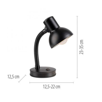 JUST LIGHT. 11080-18 - Lampe de bureau flexible FLEXI 1xE27/25W/230V noir